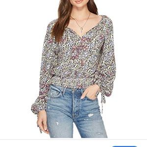 Lucky Brand Banded Bottom Peasant Top